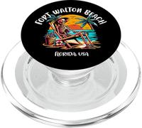 Fort Walton Beach Florida Fun Skeleton in the Hot Sun Design PopSockets PopGrip for MagSafe