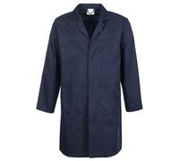 Fort - Warehouse Coat - Navy Lab Coat - Medium - Unisex - 240gsm - Long Coat - Doctor Coat - Comfortable Lab Coat - Warehouse Coats - Long Sleeve Lab Coat