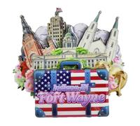 Fort Wayne Indiana USA Tourist Souvenir 3D Refrigerator Magnet Fridge Decoration Magnet