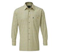 FORT - Woodbridge Shirt - Green & Navy - Comfortable & Durable - Long Sleeve Shirt - Mens Shirts - Smart & Stylish - Single Chest Pocket - Straight Hem - Versatile