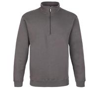Fort - Workforce 1/4 Zip Sweatshirt for Men - Size Large, Grey - Warm Brushed Fleece Jumper, Comfortable Workwear or Casual Top Layer - Polyester Cotton Blend, Elasticated Cuffs & Hem