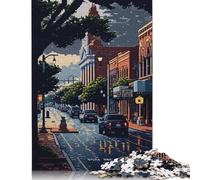 Fort Worth Pixel Art Jigsaw Puzzles Puzzle for Adults Kids. 1000 Piece Great Gifts Challenge Toy Educational Games Home Decoration for Educational Games Gifts 1000pcs (38x26cm)