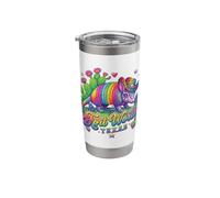 Fort Worth Texas Rainbow Armadillo Cowboy 80s Retro Souvenir Stainless Steel Insulated Tumbler