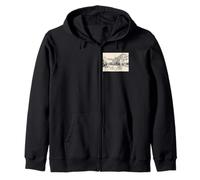 Fort Worth Texas Vintage Streetscape Drawing Zip Hoodie