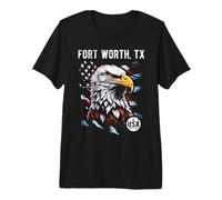 Fort Worth TX Patriotic Eagle USA Flag Vintage Style Design Premium T-Shirt