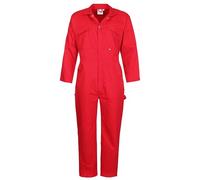 FORT - Zip Front Coverall - Handy Pockets - Work Overalls for Men - Red - 46"