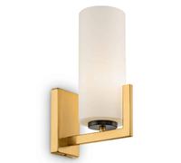 FORTANO Brass/White Wall Light Sconce 1x E27/40W IP20 Metal/Glass