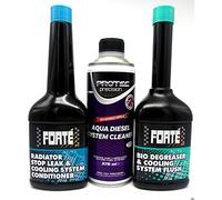 Forte Car Radiator Stop Leak Cooling System Conditioner & Bio Degreaser Cooling System Flush & Diesel Aqua. Pack of 3