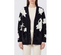 FORTE FORTE V-Neck Cardigan in Cotton Blend with Floral Embroidery - Size: 2 - female