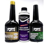 Forte Oil Flush & Oil System Protect Treatment & Aqua Diesel System Cleaner. Pack of 3