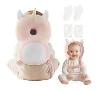 Fortella Baby Head Protector Backpack, Adjustable Strap, Head Protection for Baby Learning Walking Cushion,w Socks & Baby Knee Pads for Crawling, Baby Safety Harness, Toddler Gift 5-24 Months(Unicorn)
