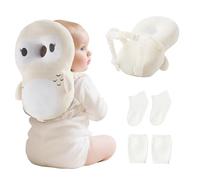 Fortella Baby Head Protector Backpack w Socks & Knee Pads for Crawling, Owl