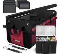 FORTEM Car Boot Organiser, Car Boot Storage, SUV Organiser, Collapsible Multi Compartments, Cars Accessories for Men Women, 600D Oxford, Non Slip Bottom, Securing Straps, Soft Cover, Cool Bag (110L)