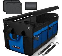 FORTEM Car Boot Organiser, Car Boot Storage, SUV Organiser, Collapsible Multi Compartments, Cars Accessories for Men Women, 600D Oxford, Non Slip Bottom, Securing Straps, Soft Cover (65L)