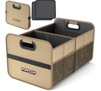 FORTEM Car Boot Organiser, Collapsible Two Compartment Organizer, Foldable SUV & Truck Storage for Car Accessories for Women Men, Non Slip Bottom, Sturdy Side Walls, Strong Handles, 50L