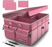 FORTEM Car Boot Organiser Storage, Car Organiser, Boot Tidy, Collapsible Multi Compartments, Cars Accessories for Men Women, 600D Oxford, Non Slip Bottom, Securing Straps, Soft Cover (65L)