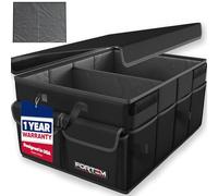 FORTEM Car Boot Organiser Storage, Car Organiser, Boot Tidy, Collapsible Multi Compartments, Cars Accessories for Men Women, 600D Oxford, Non Slip Bottom, Securing Straps, Soft Cover (45L)