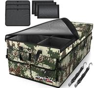 FORTEM Car Boot Organiser Storage, Car Organiser, Boot Tidy, Collapsible Multi Compartments, Cars Accessories for Men Women, 600D Oxford, Non Slip Bottom, Securing Straps, Soft Cover (85L)
