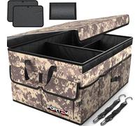 FORTEM Car Boot Organiser Storage, Car Organiser, Boot Tidy, Collapsible Multi Compartments, Cars Accessories for Men Women, 600D Oxford, Non Slip Bottom, Securing Straps, Soft Cover (50L)