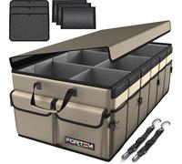 FORTEM Car Boot Organiser Storage, Car Organiser, Boot Tidy, Collapsible Multi Compartments, Cars Accessories for Men Women, 600D Oxford, Non Slip Bottom, Securing Straps, Soft Cover (85L)
