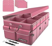 FORTEM Car Boot Organiser Storage, Car Organiser, Boot Tidy, Collapsible Multi Compartments, Cars Accessories for Men Women, 600D Oxford, Non Slip Bottom, Securing Straps, Soft Cover (85L)