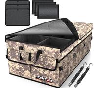 FORTEM Car Boot Organiser Storage, Car Organiser, Boot Tidy, Collapsible Multi Compartments, Cars Accessories for Men Women, 600D Oxford, Non Slip Bottom, Securing Straps, Soft Cover (85L)