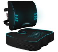 FORTEM Coccyx Cushion, Office Chair Cushion and Back Support for Office Chair, Lumbar Support Pillow, Memory Foam, Non Slip Sitting and Back Rest for Gaming, Chair Pad