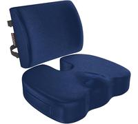 FORTEM Coccyx Cushion, Office Chair Cushion and Back Support for Office Chair, Lumbar Support Pillow, Memory Foam, Non Slip Sitting and Back Rest for Gaming, Chair Pad, XL