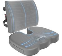 FORTEM Coccyx Cushion, Seat Cushion, Lumbar Support Cushions, Back Support Cushions for Office Chair, Memory Foam Seat Pillow Breathable & Washable Cover, Adjustable Straps