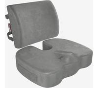 FORTEM Coccyx Cushion, Seat Cushion, Lumbar Support Cushions, Back Support Cushions for Office Chair, Memory Foam Seat Pillow Breathable & Washable Cover, Adjustable Straps, XL