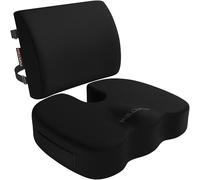 FORTEM Coccyx Cushion, Seat Cushion, Lumbar Support Cushions, Back Support Cushions for Office Chair, Memory Foam Seat Pillow Breathable & Washable Cover, Adjustable Straps, XL