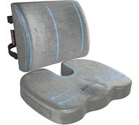 FORTEM Coccyx Cushion, Seat Cushion, Lumbar Support Cushions, Back Support Cushions for Office Chair, Memory Foam Seat Pillow Breathable & Washable Cover, Adjustable Straps