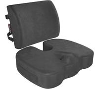 FORTEM Coccyx Cushion, Seat Cushion, Lumbar Support Cushions, Back Support Cushions for Office Chair, Memory Foam Seat Pillow Breathable & Washable Cover, Adjustable Straps, XL