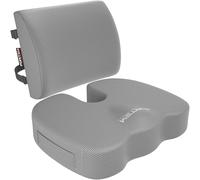 FORTEM Coccyx Cushion, Seat Cushion, Lumbar Support Cushions, Back Support Cushions for Office Chair, Memory Foam Seat Pillow Breathable & Washable Cover, Adjustable Straps, XL