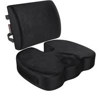 FORTEM Coccyx Cushion, Seat Cushion, Lumbar Support Cushions, Back Support Cushions for Office Chair, Memory Foam Seat Pillow Breathable & Washable Cover, Adjustable Straps, XL