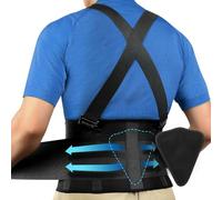 FORTEMOTUS Back Brace for Men & Women, Back Support with Removable Suspenders & Lumbar Pad for Back Pain Relief, Heavy Lifting and Warehouse Jobs, Construction, Back Protection And Support Belt