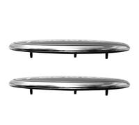 Forten Kingdom 2PCS Oval Emblem 9" ABS Aluminum Car Front Grille Grill Hood Trunk Emblem Badge 4L34-15402A-CA Black Silver