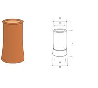 Forterra Chimney Pot Roll Top No.1 - 900mm - Red