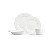 Fortessa Classic Porcelain 16 Piece Dinnerware Set, Service for 4, White