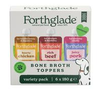 Forthglade Bone Broth for Dogs, Chicken, Pork & Beef (6x180g) Grain Free & Hypoallergenic, Natural Ingredients with Superfood Boost, Dry Dog Food Top