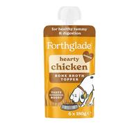 Forthglade Bone Broth for Dogs, Hearty Chicken (6 x 180g) Grain Free & Hypoallergenic, Natural Ingredients with Superfood Boost, Dry Dog Food Topper, Supports Everyday Well-Being, Ages 4+ Months