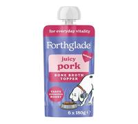 Forthglade Bone Broth for Dogs, Juicy Pork (6 x 180g) Grain Free & Hypoallergenic, Natural Ingredients with Superfood Boost, Dry Dog Food Topper, Supports Everyday Well-Being, Ages 4+ Months