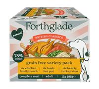 Forthglade British Classics Wet Dog Food Variety Pack - Grain-Free, Hypoallergenic Adult (12 x 395g)
