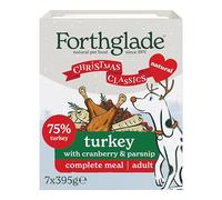 Forthglade Christmas Wet Dog Food, Turkey with Cranberry & Parsnip 7 x 395g | Natural, Hypoallergenic & Grain Free, Complete Meal, High Protein with 75% Turkey, Suitable for Sensitive Tummies, 1 Year+