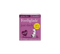 Forthglade Complementary Natural Wet Dog Food - Grain Free Just Duck with vegetables (18 x 395g) Trays - 90% Duck Dog Food for Puppy, Adult & Senior
