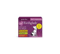 Forthglade Complementary Natural Wet Dog Food - Grain Free & Vegetables Just Variety Pack (12 x 395g) Trays - 90% Chicken, Lamb & Beef, Packaging may