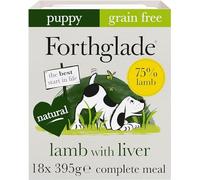 Forthglade Complete Natural Wet Dog Food - Grain Free Lamb with Liver & Vegetables (18 x 395g) Trays - Puppy Dog Food 2-12 months