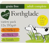Forthglade Complete Natural Wet Dog Food - Grain Free Variety Pack (12x395g) Trays - Turkey, Lamb & Duck