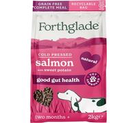 Forthglade Dry Dog Food, Cold Pressed (2kg), Hypoallergenic and Grain Free Dog Food, Salmon & Vegetables, Natural Senior, Adult and Puppy Meal