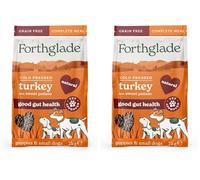 Forthglade Dry Dog Food, Cold Pressed (2kg), Hypoallergenic and Grain Free Meals with Turkey & Vegetables, Natural Puppy and Small Dog Food, Vet Approved For Good Gut Health (Pack of 2)